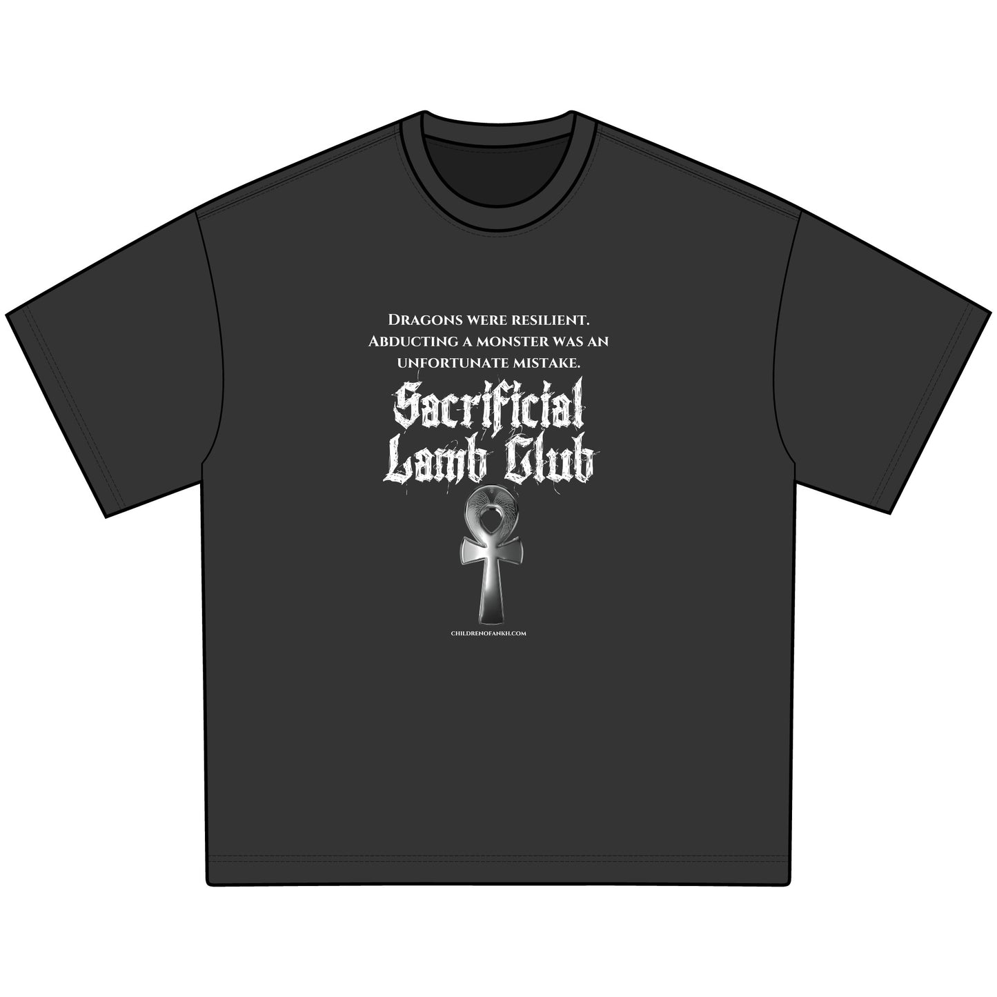 Oversize Tee - Sacrificial Lamb Club, Children of Ankh Universe, Dark Fantasy Merch