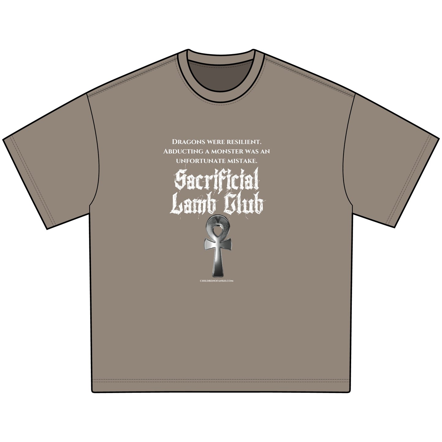 Oversize Tee - Sacrificial Lamb Club, Children of Ankh Universe, Dark Fantasy Merch