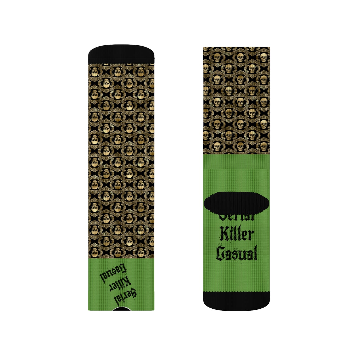 Sublimation Socks - Serial Killer Casual Horror Movie Dark Fantasy Book Quote Joke Socks