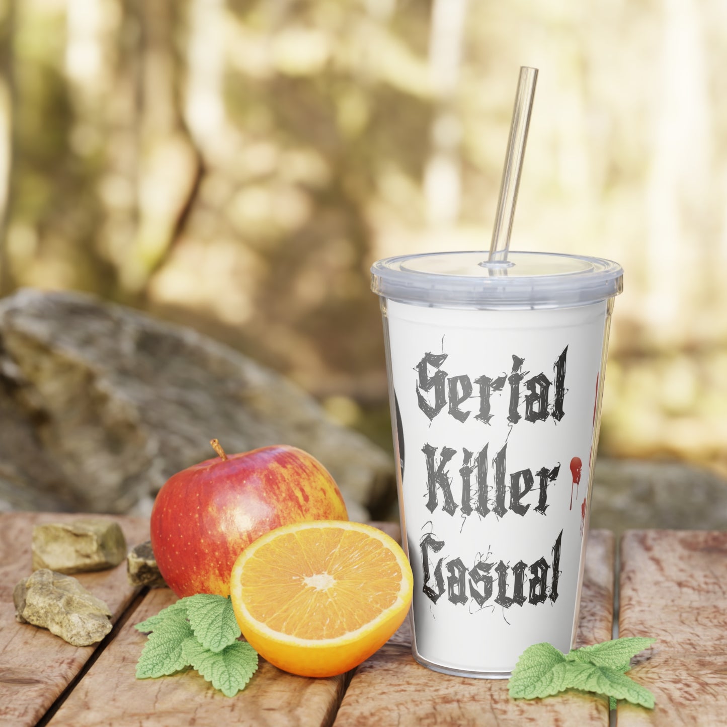 Funny Serial Killer Casual COA Universe Plastic Tumbler with Straw