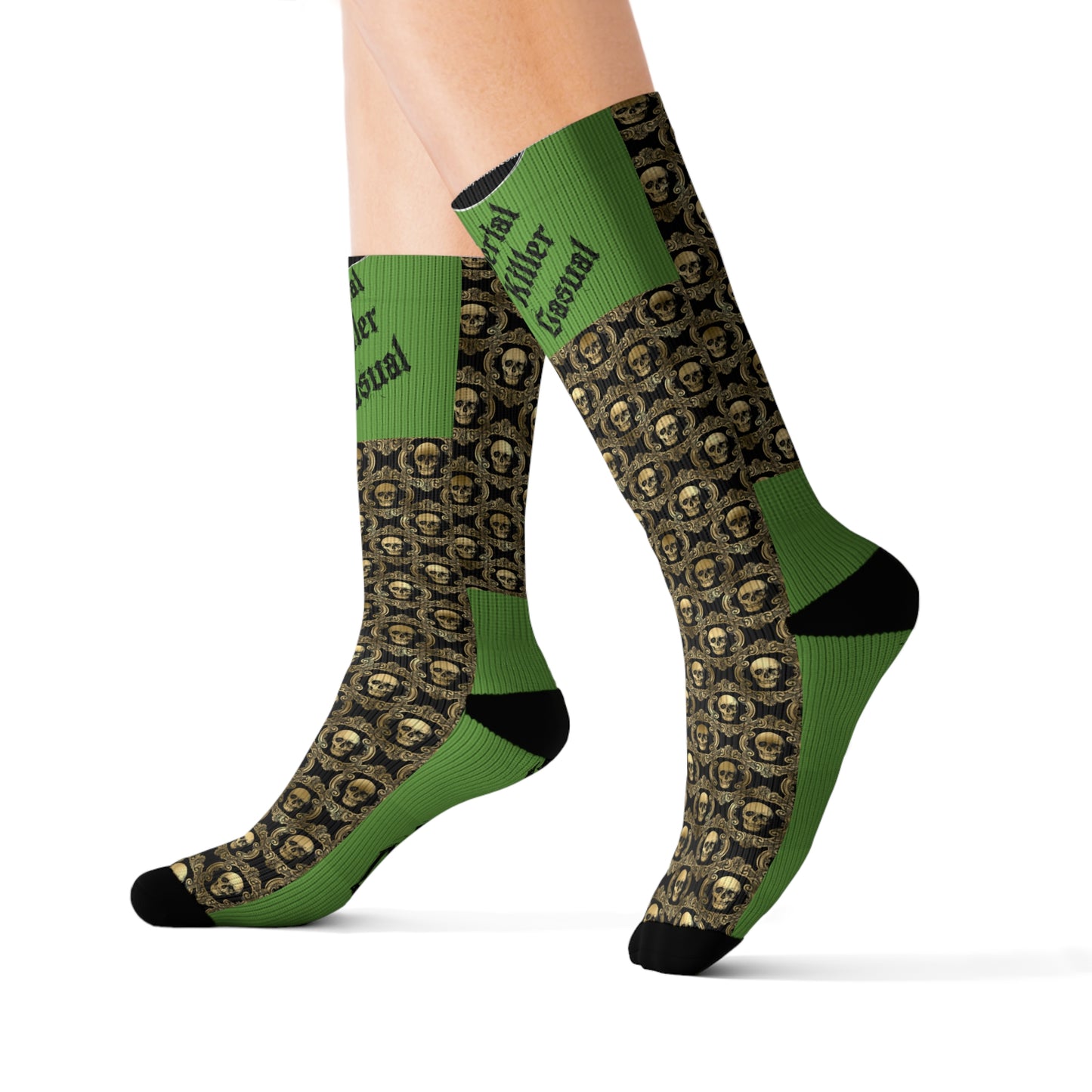 Sublimation Socks - Serial Killer Casual Horror Movie Dark Fantasy Book Quote Joke Socks