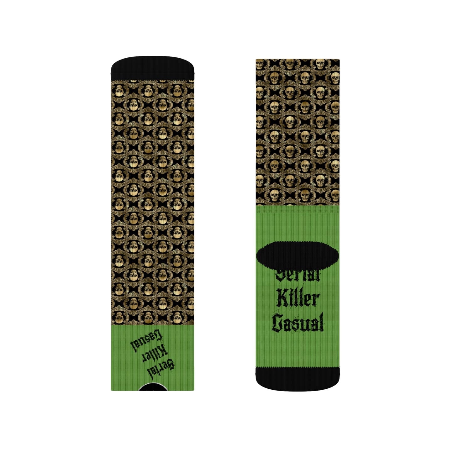 Sublimation Socks - Serial Killer Casual Horror Movie Dark Fantasy Book Quote Joke Socks